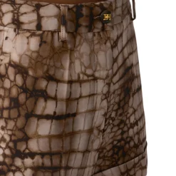 Shorts donna in jersey leggero con stampa alligatore
