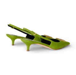 Slingback donna in suede con dettaglio logo