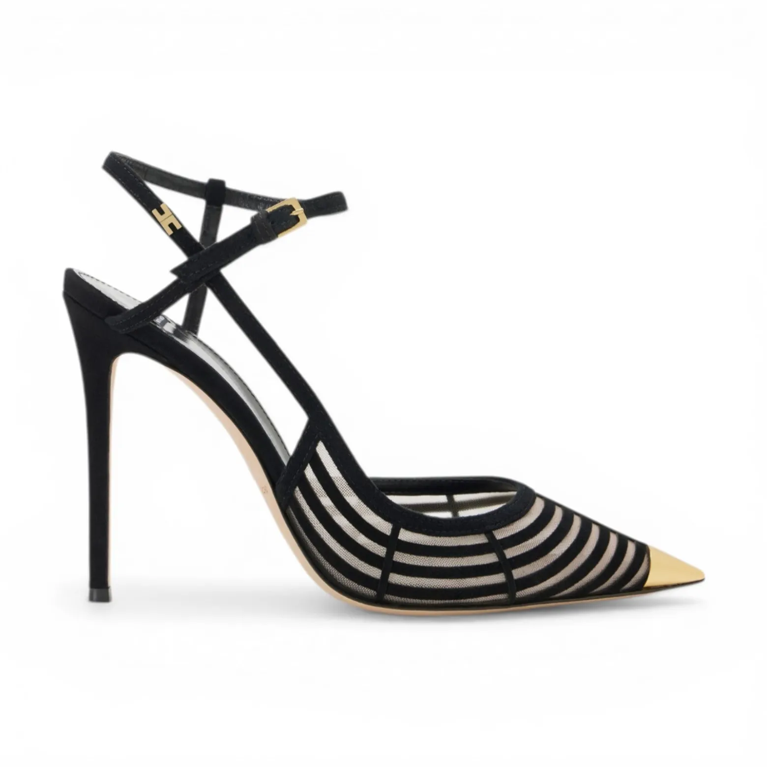 Slingback donna in suede e tulle