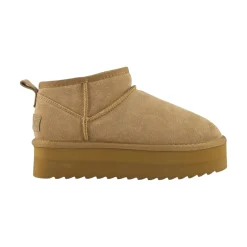 Stivale donna invernale con suola platform in pelle scamosciata