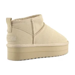 Stivale donna invernale con suola platform in pelle scamosciata