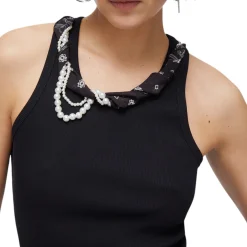 Top donna con dettagli gioiello