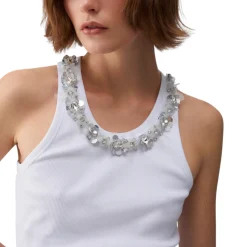 Top donna con dettagli gioiello