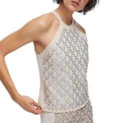 Top donna con ricami gioiello