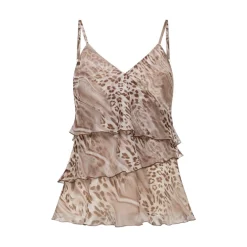 Top donna in chiffon animalier