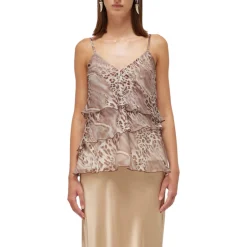 Top donna in chiffon animalier