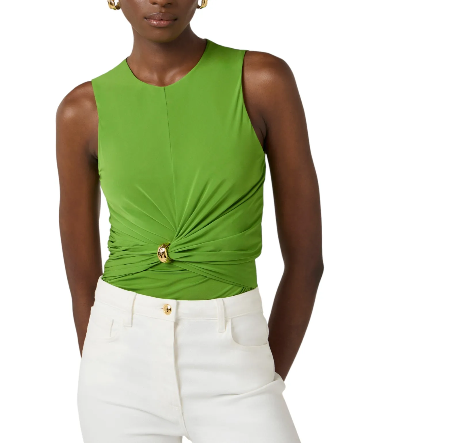 Top donna in jersey con dettaglio gioiello