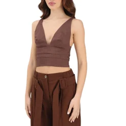 Top donna in lino rubye