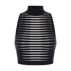 Top donna in maglia a righe dégradé