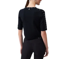 Top donna in maglia con borchie