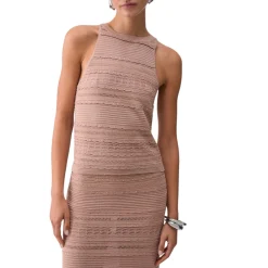 Top donna in maglia traforata