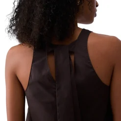 Top donna in popeline con fiocco