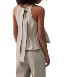 Top donna in popeline con fiocco