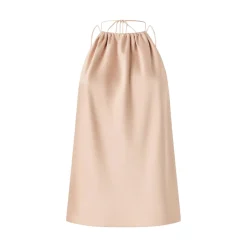 Top donna in satin con scollo all'americana