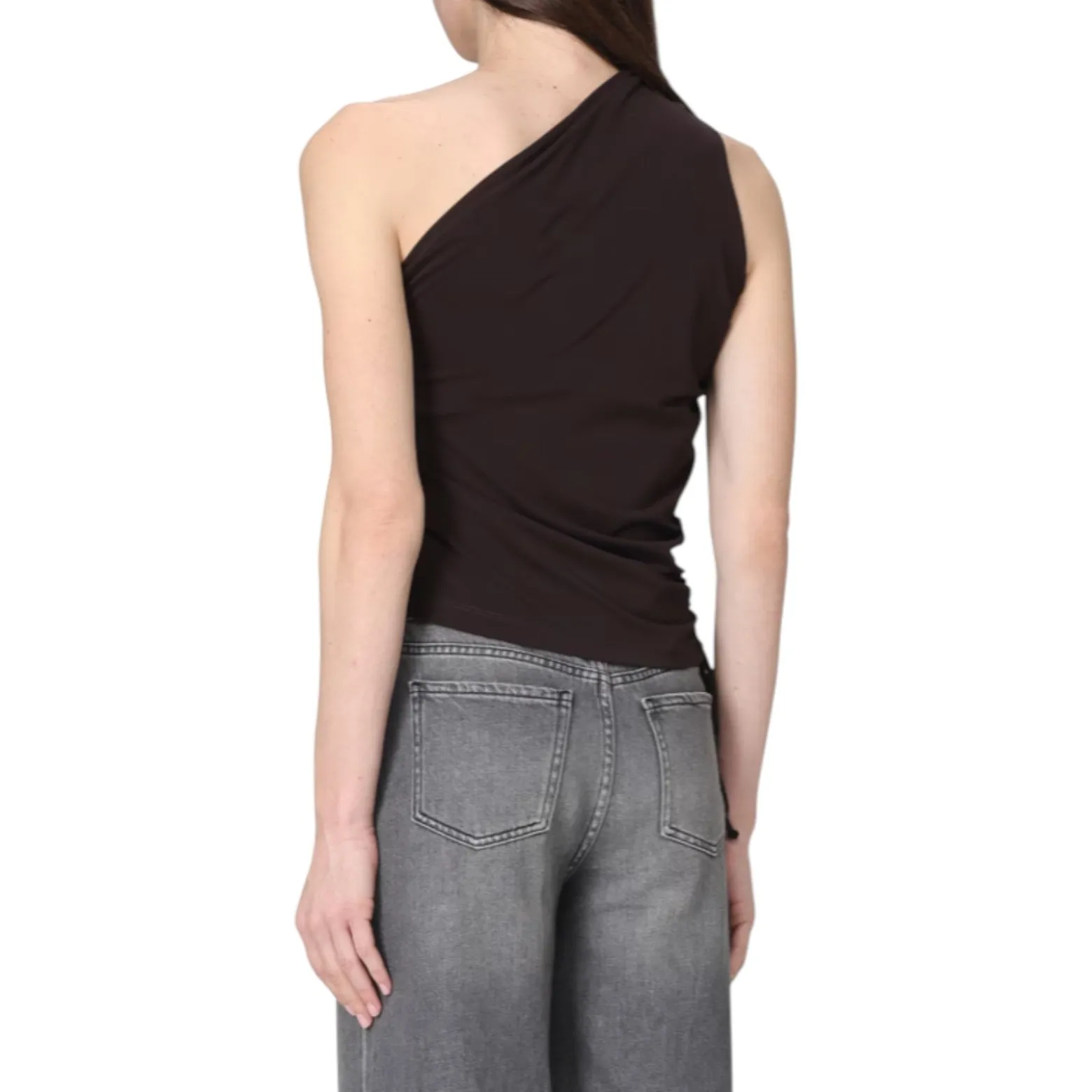 Top donna monospalla con nodo