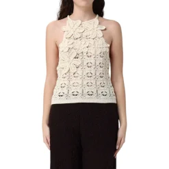 Top donna Nymphea Pinko in pizzo macramè
