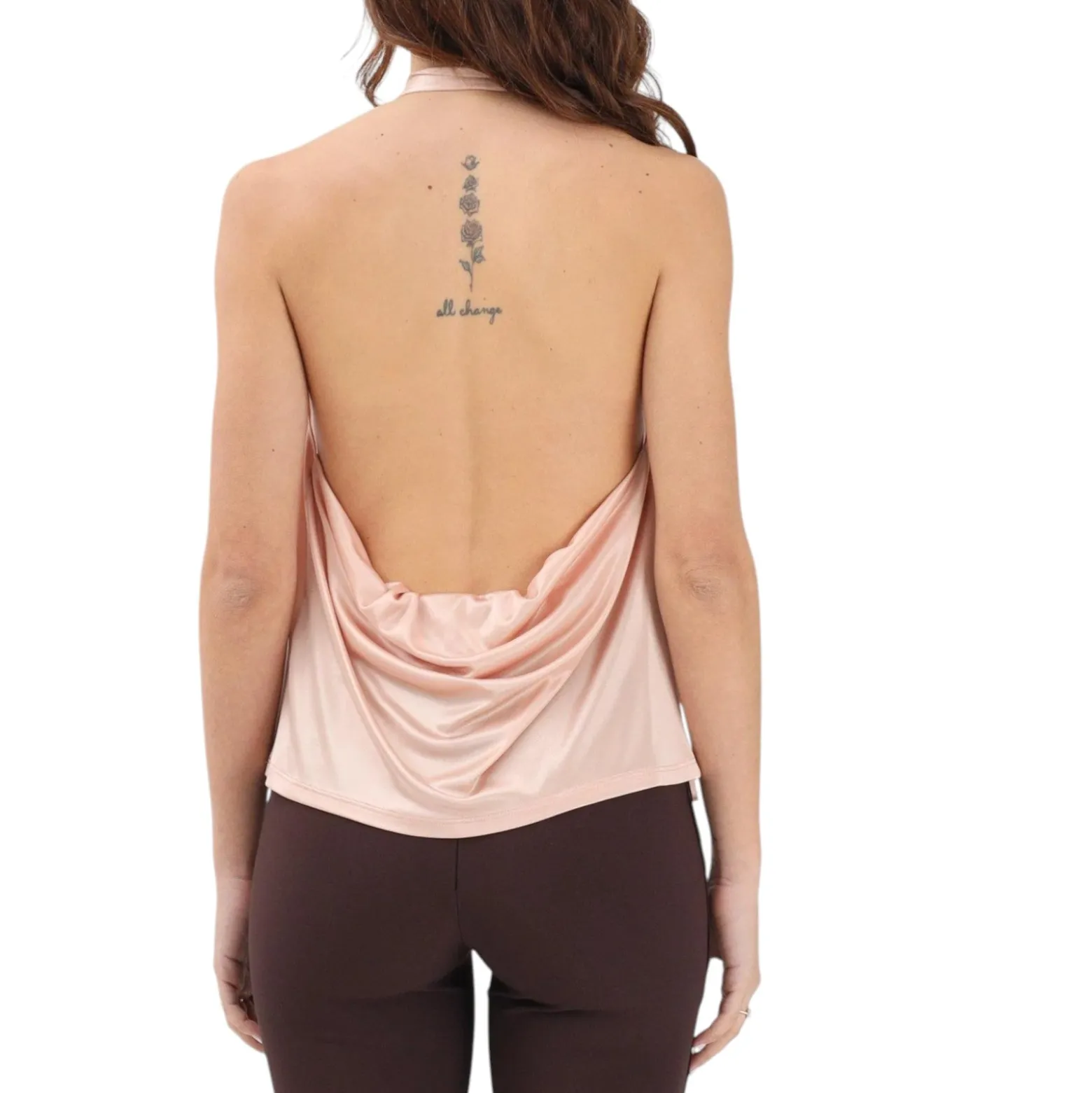 Top donna rosa con schiena scoperta