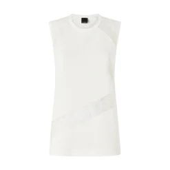 Top donna smanicato con dettagli in pizzo