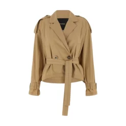 Trench donna a doppiopetto corto