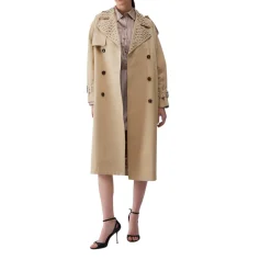 Trench donna con ricami gioiello