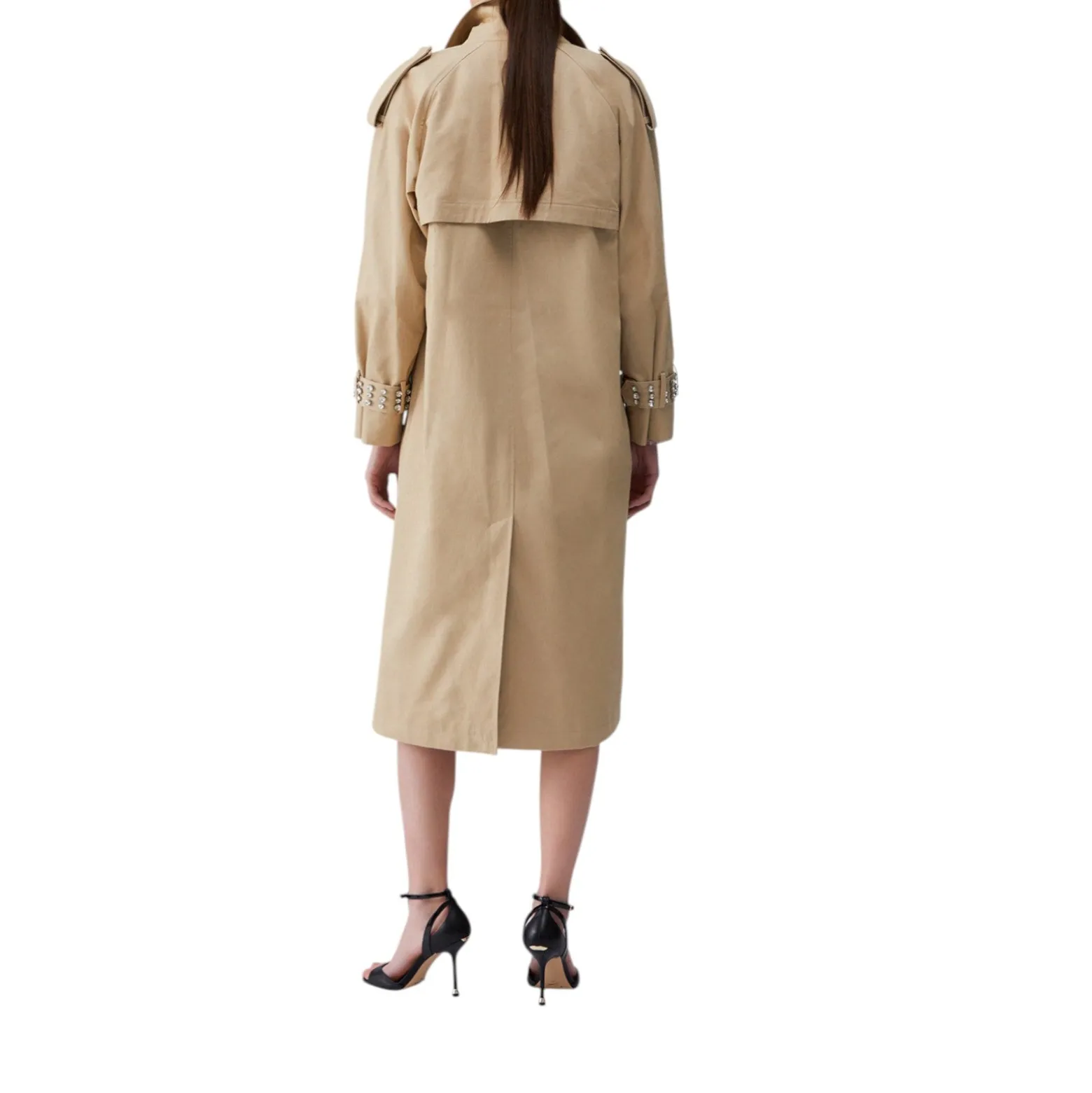 Trench donna con ricami gioiello