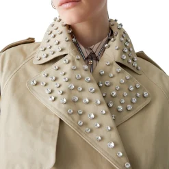 Trench donna con ricami gioiello