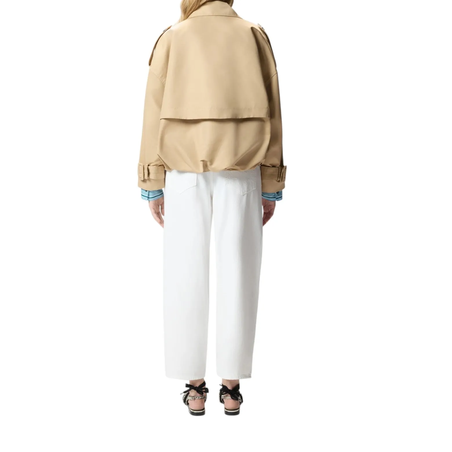Trench donna corto doppiopetto