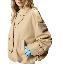 Trench donna corto doppiopetto