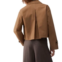 Trench donna corto in gabardine