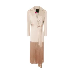 Trench donna in satin con frange