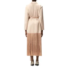 Trench donna in satin con frange