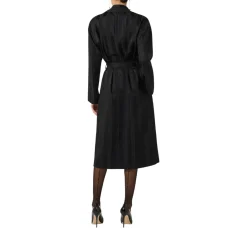 Trench donna in satin con righe jacquard