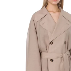 Trench donna in voile di lana