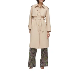 Trench donna lungo con foulard