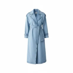 Trench donna lungo in denim
