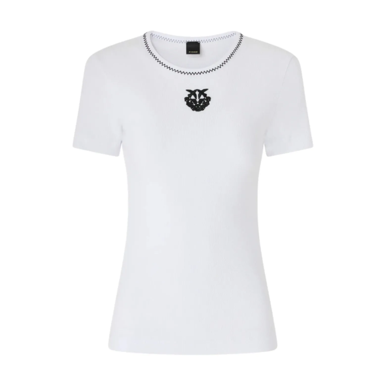 T-shirt donna a costine con ricamo Love Birds