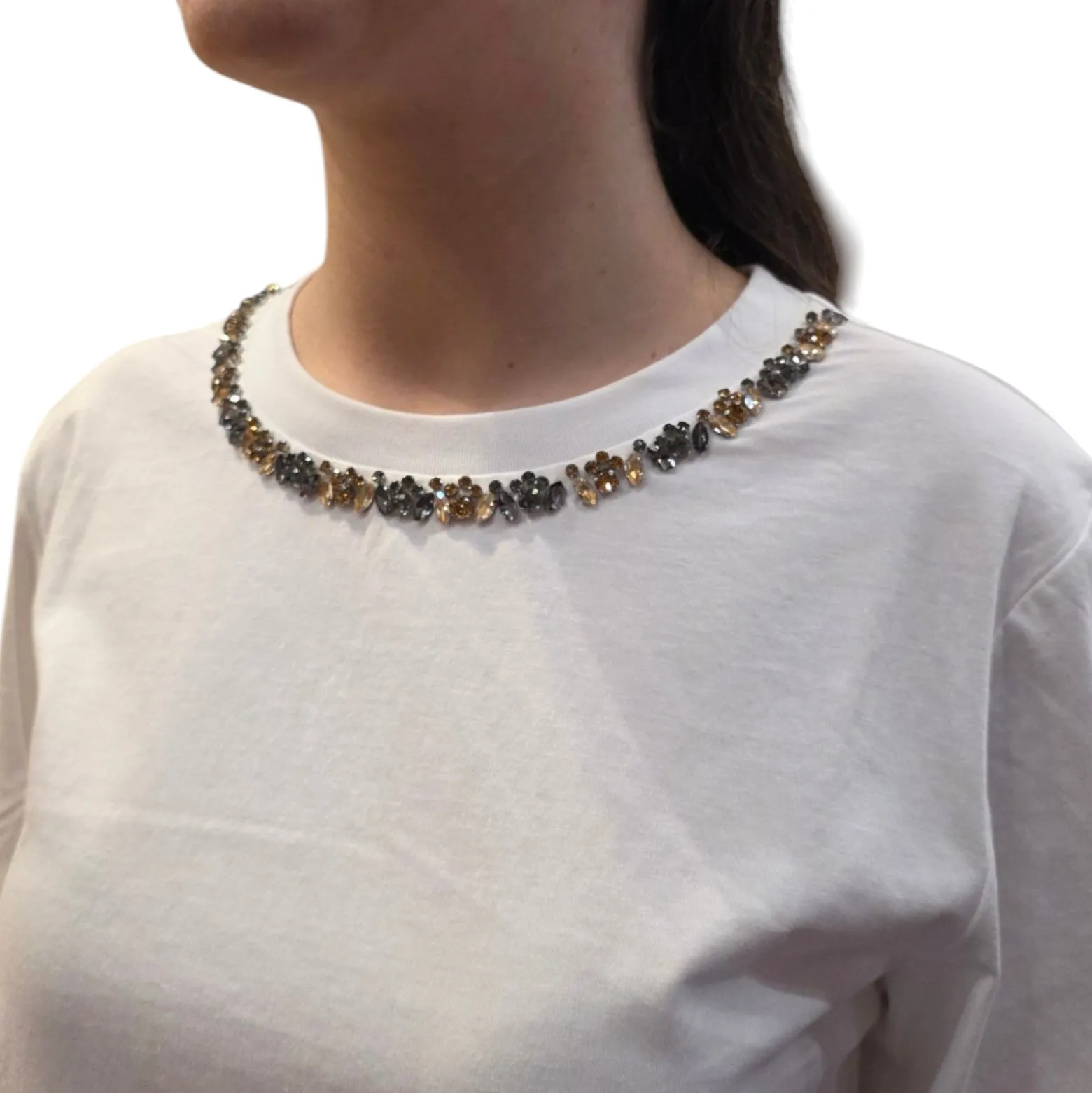 T-shirt donna con dettaglio gioiello
