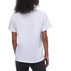 T-shirt donna con ricamo a jour
