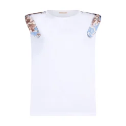 T-shirt donna con spalline imbottite