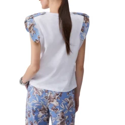 T-shirt donna con spalline imbottite
