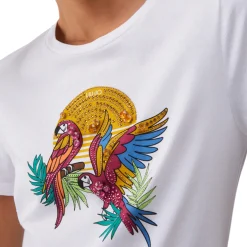 T-shirt donna con stampa e applicazioni
