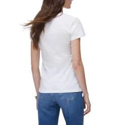 T-shirt donna con stampa e strass
