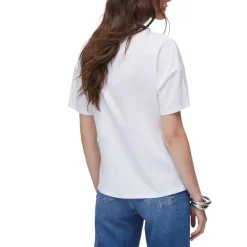 T-shirt donna con stampa e ricami gioiello