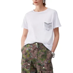 T-shirt donna con tasca gioiello