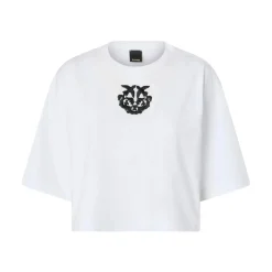 T-shirt donna cropped con ricamo Love Birds