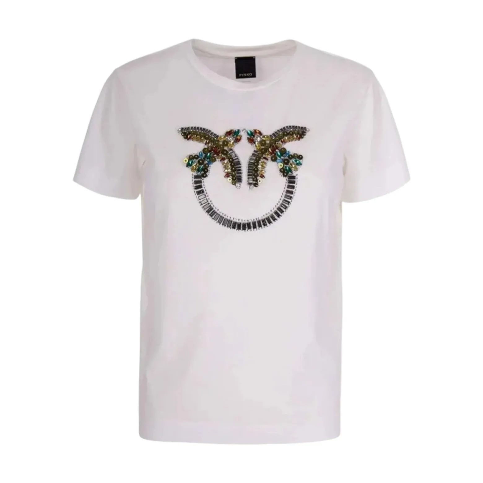 T-shirt donna in cotone con strass