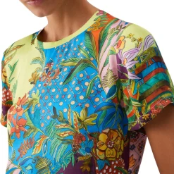 T-shirt donna in raso stampato