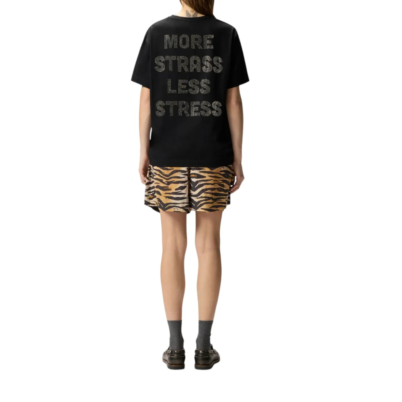 T-shirt donna More Strass Less Stress