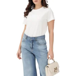T-shirt donna ricamo logo PINKO