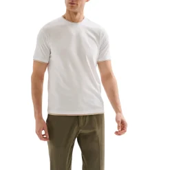T-shirt Uomo Profili a Contrasto Bianca QB24